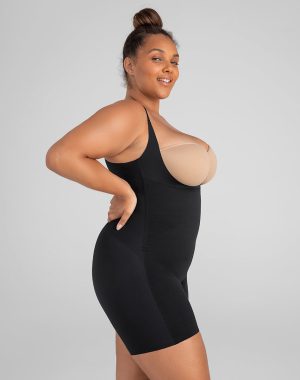 Open-Bust Mid-Thigh Bodysuit